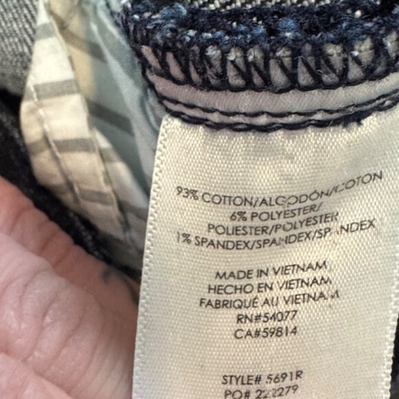 Cabi Trouser Jeans Denim Jeans Size 18 Dark Wash Stretch Wide Leg - Picture 9 of 10